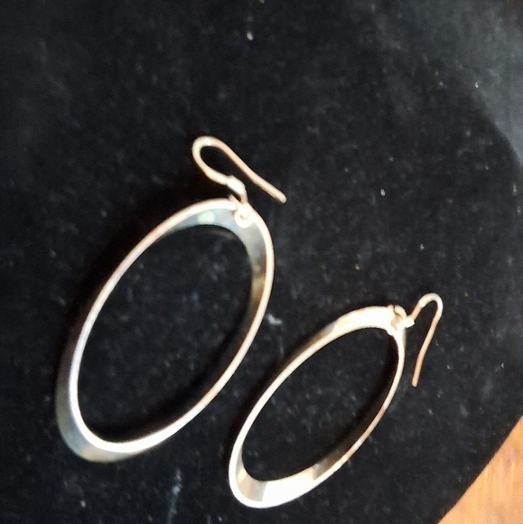 Vintage sterling oblong illusion earrings - Picture 4 of 8